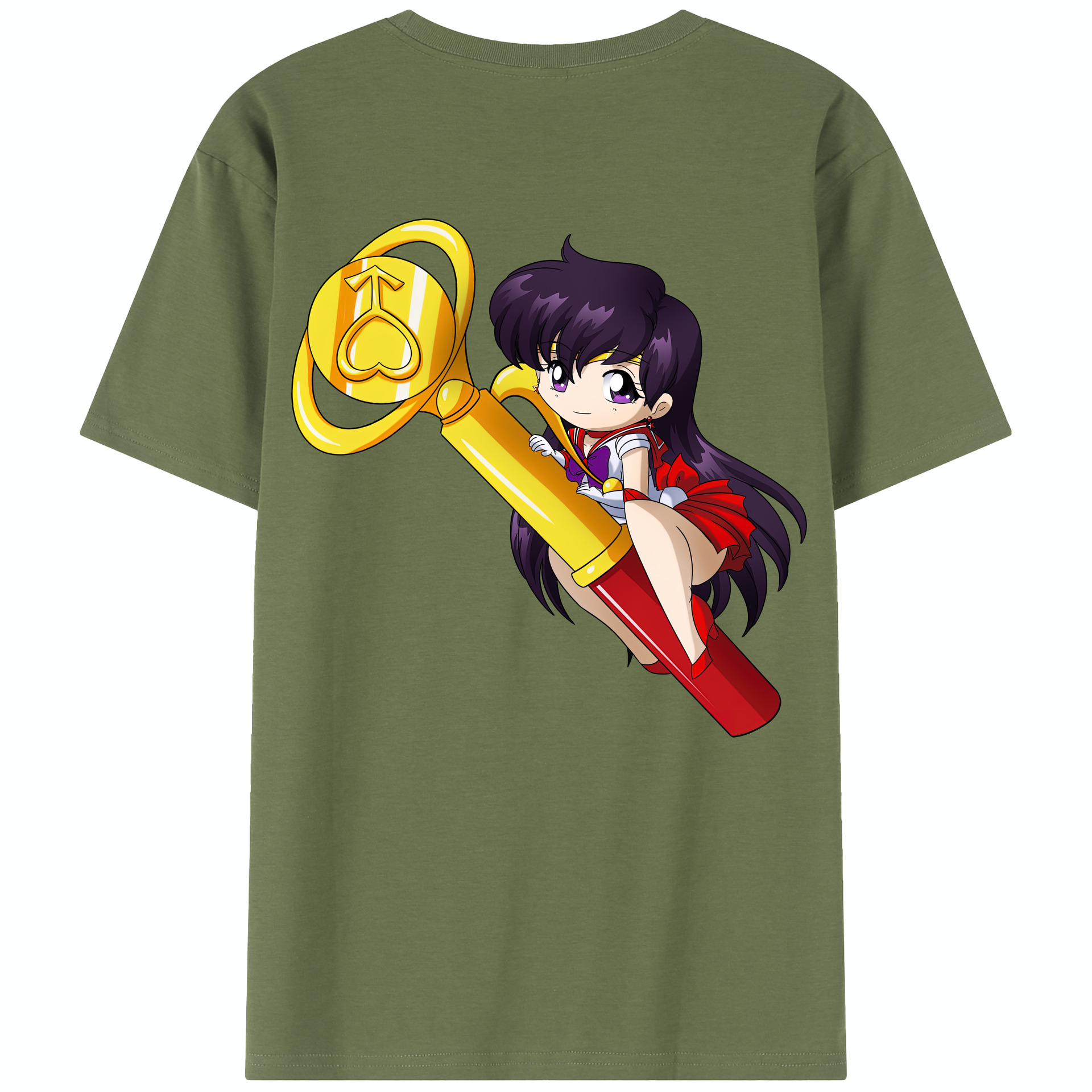 （画像用） 美少女戦士セーラームーン 火野レイ ひの レイ Sailor Moon Hino Rei （セーラーマーズ,Sailor Mars） 綿100％半袖Tシャツ（背面プリント）